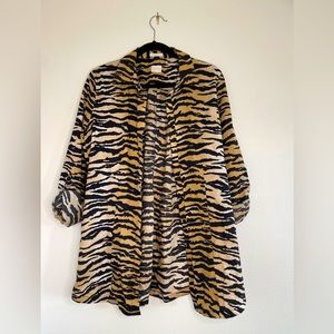 Chicos Tiger Stripe Button-Up Blouse - No Iron Tunic